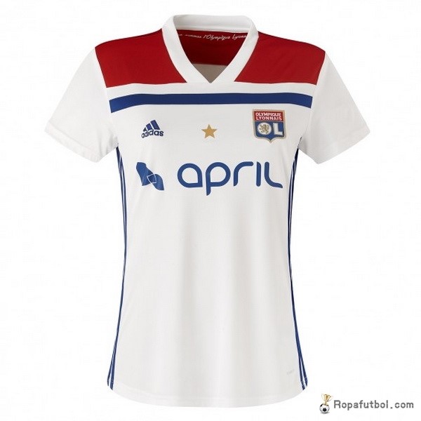 Camiseta Lyon Replica Primera Ropa Mujer 2018/19 Blanco